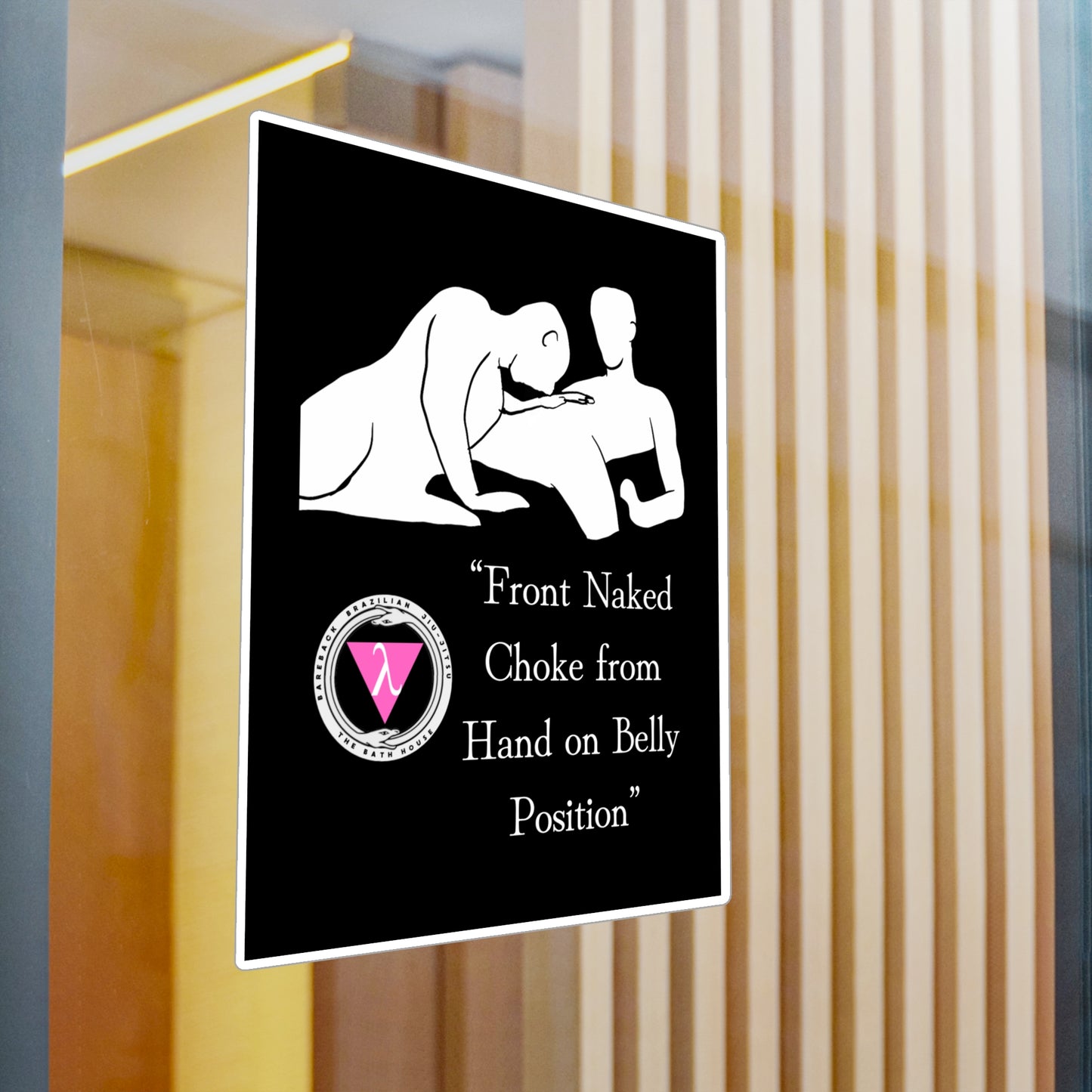 The Bath House BBBJJ "Front Naked Choke from Hand on Belly Position" Kiss-Cut Vinyl Decal