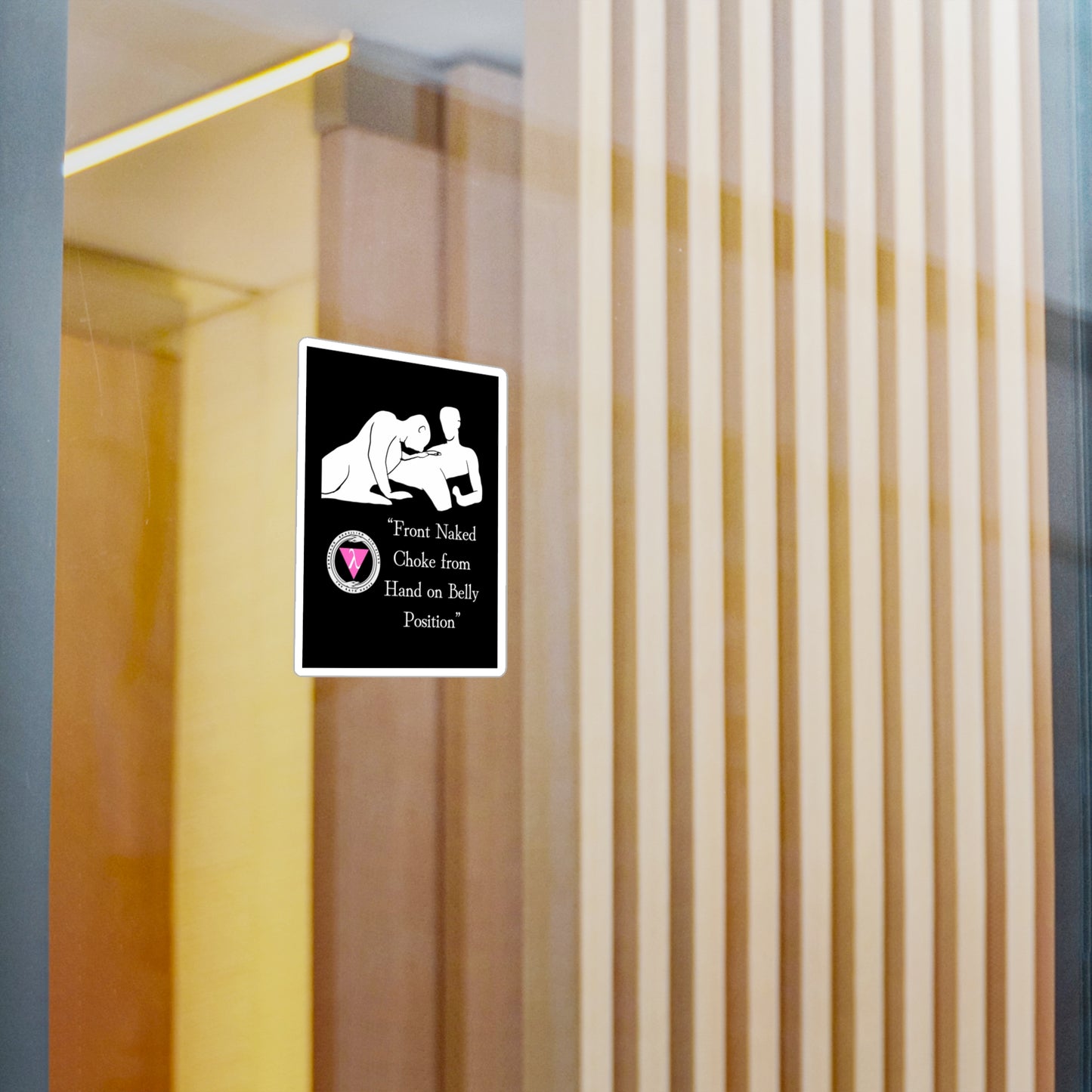 The Bath House BBBJJ "Front Naked Choke from Hand on Belly Position" Kiss-Cut Vinyl Decal