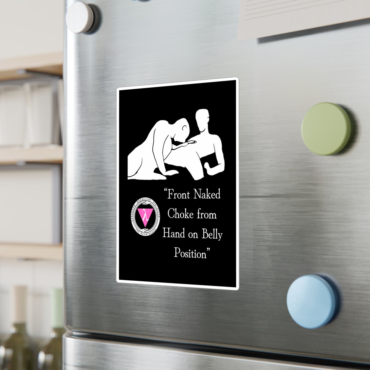 The Bath House BBBJJ "Front Naked Choke from Hand on Belly Position" Kiss-Cut Vinyl Decal