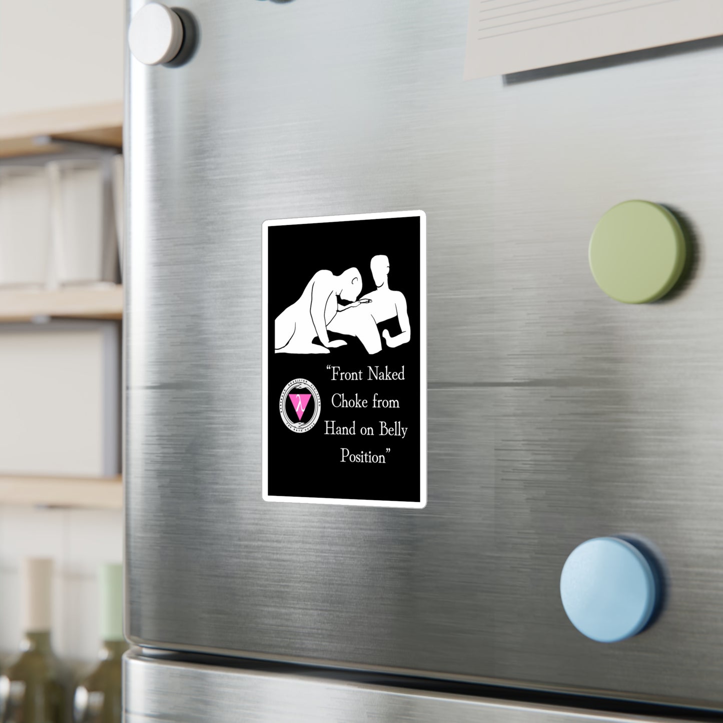 The Bath House BBBJJ "Front Naked Choke from Hand on Belly Position" Kiss-Cut Vinyl Decal