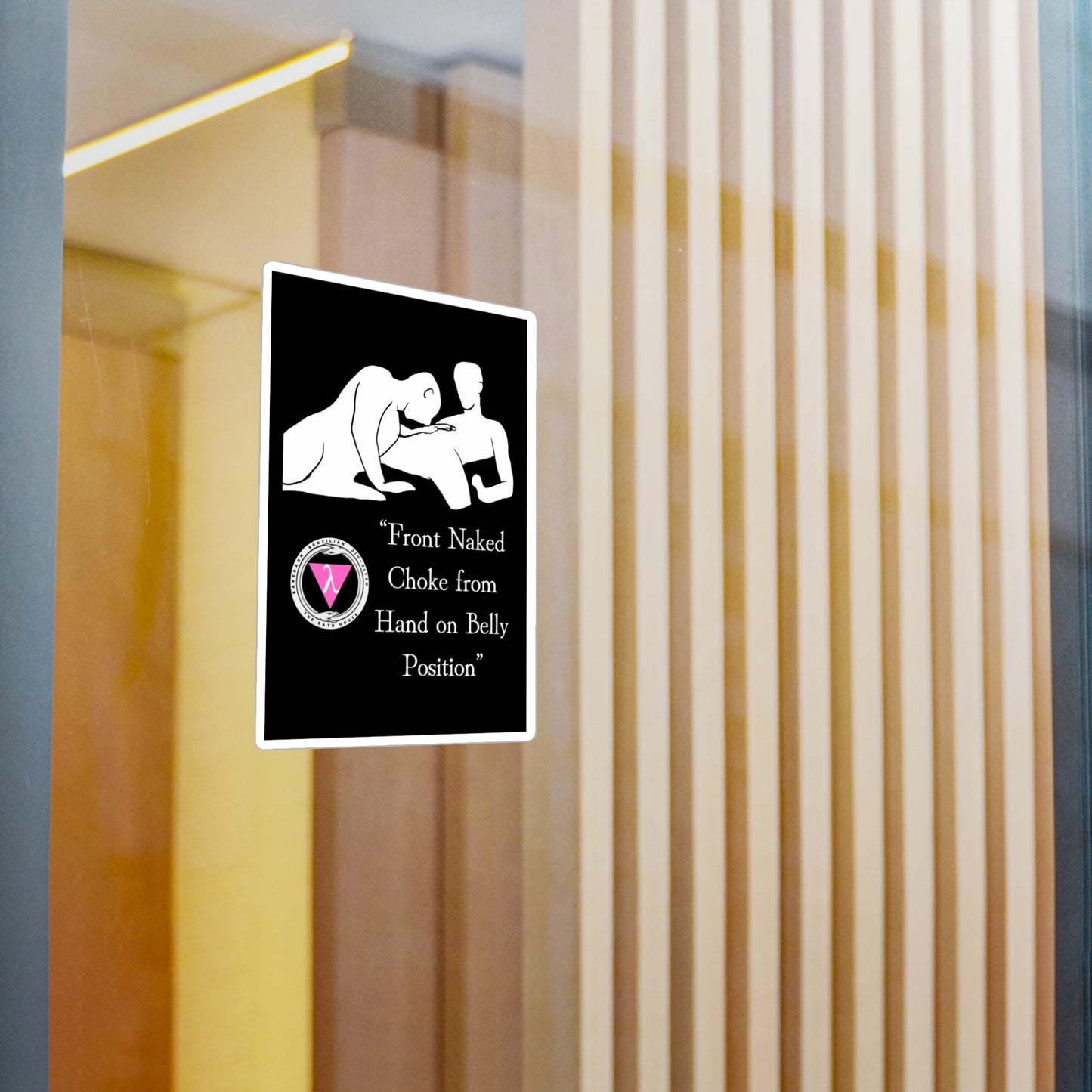 The Bath House BBBJJ "Front Naked Choke from Hand on Belly Position" Kiss-Cut Vinyl Decal