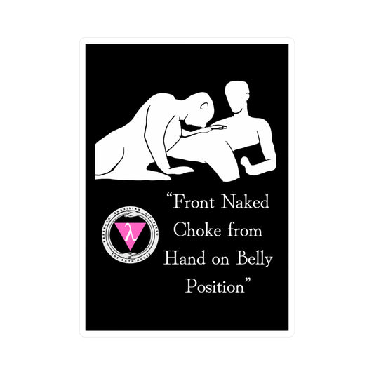 The Bath House BBBJJ "Front Naked Choke from Hand on Belly Position" Kiss-Cut Vinyl Decal