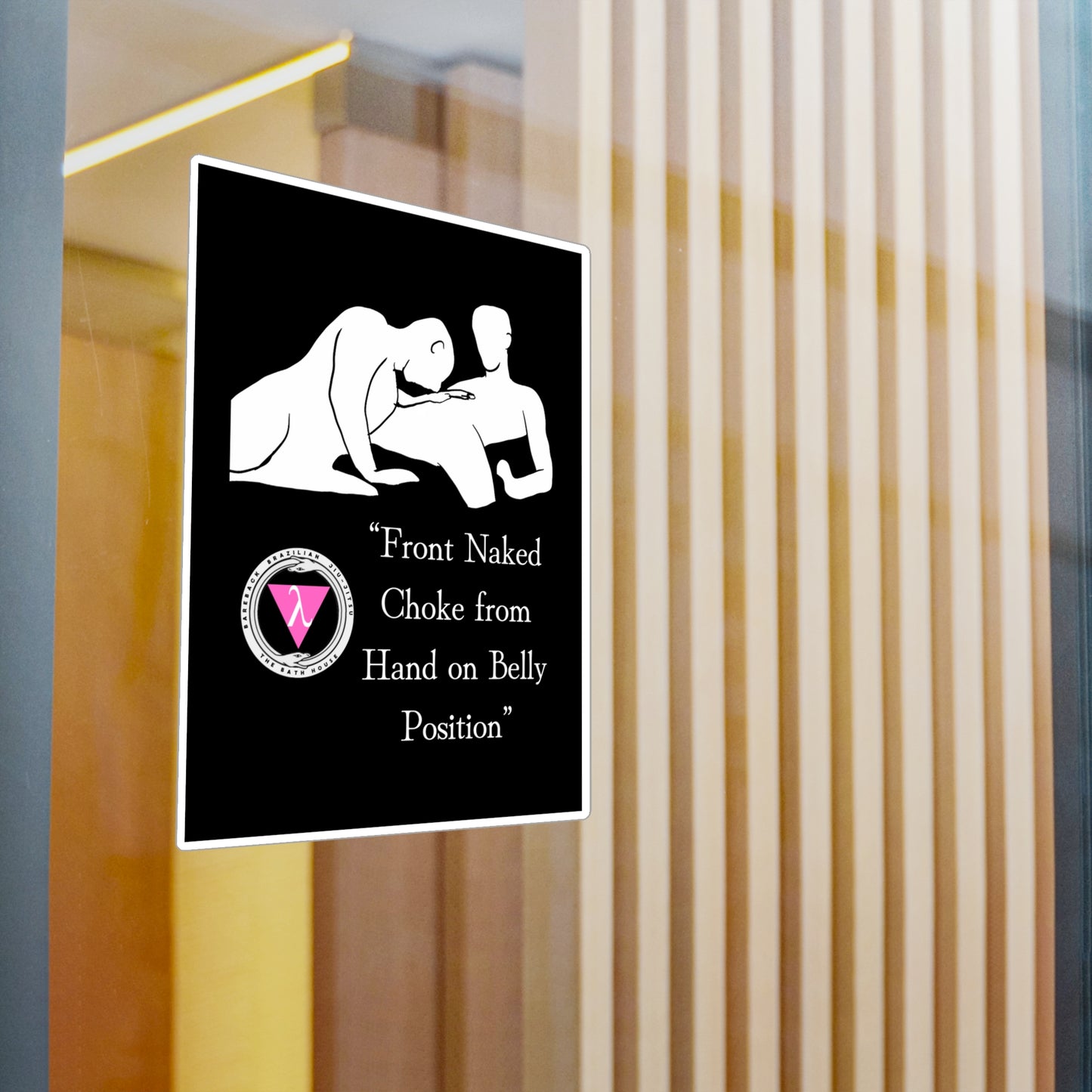 The Bath House BBBJJ "Front Naked Choke from Hand on Belly Position" Kiss-Cut Vinyl Decal